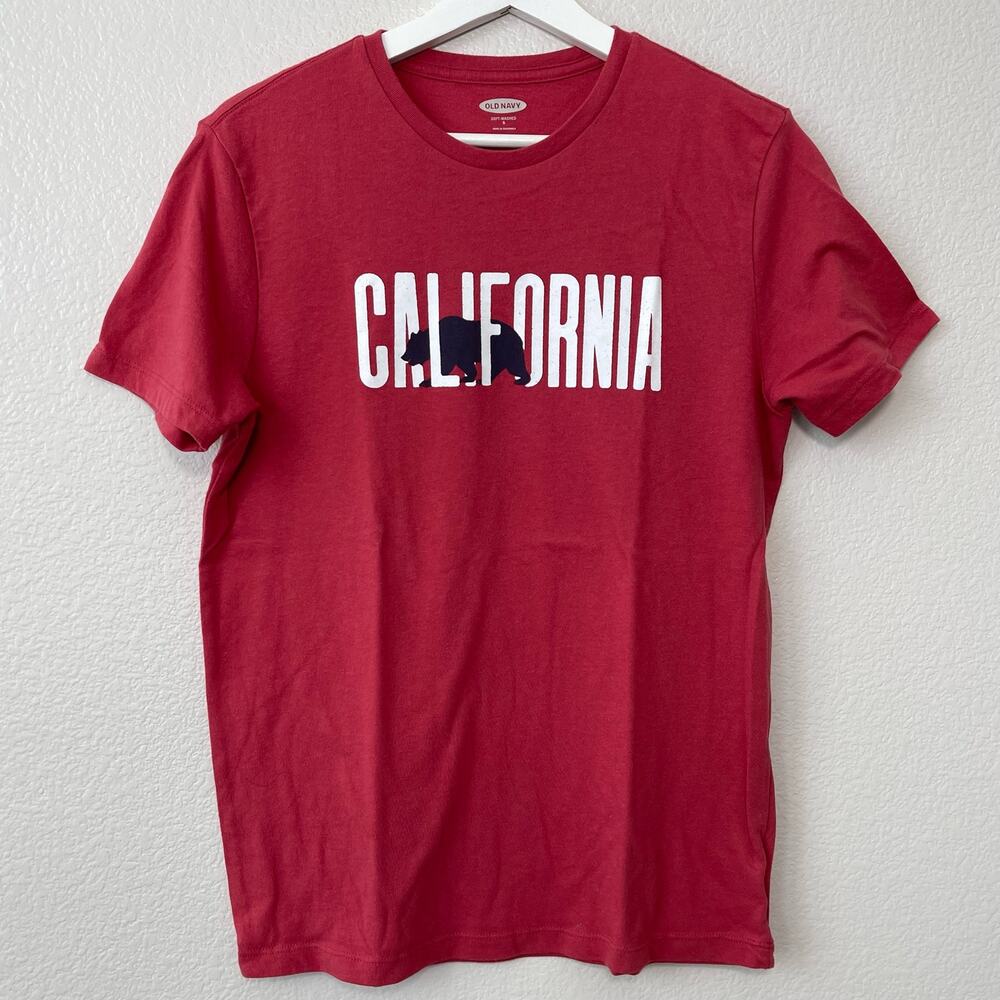 Old Navy Men's California Red Graphic T-Shirt Short Sleeve Casual Size Small Top